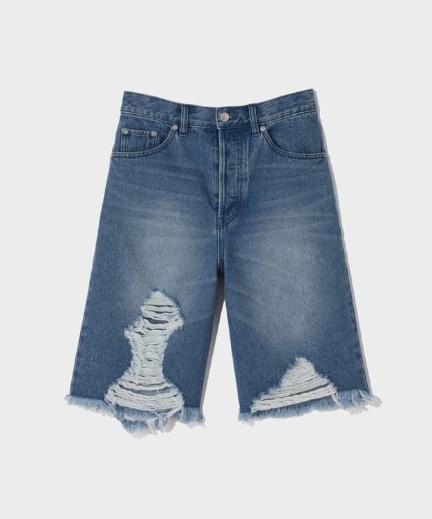 GRACE CONTINENTAL クラッシュハーフパンツ ブルー