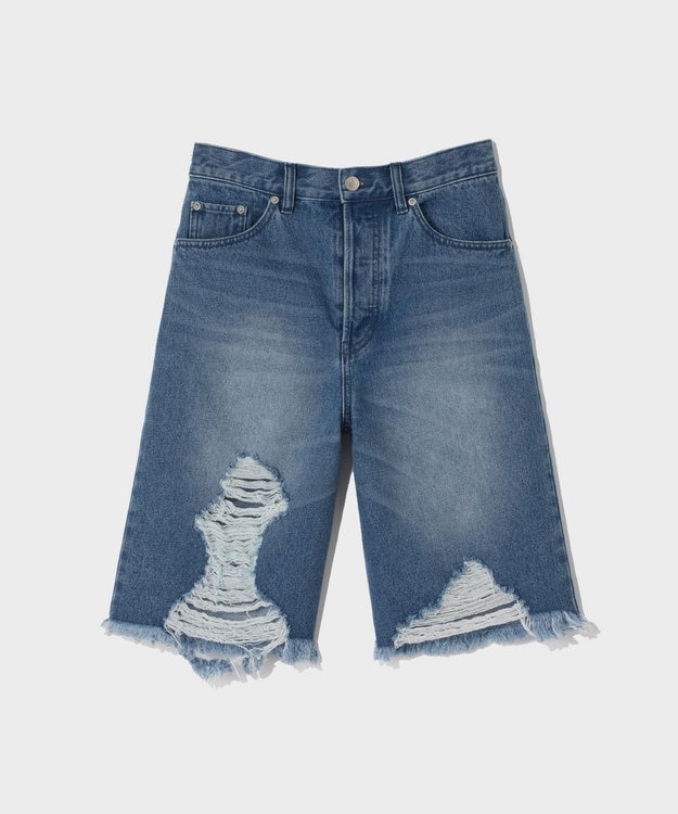 GRACE CONTINENTAL クラッシュハーフパンツ ブルー