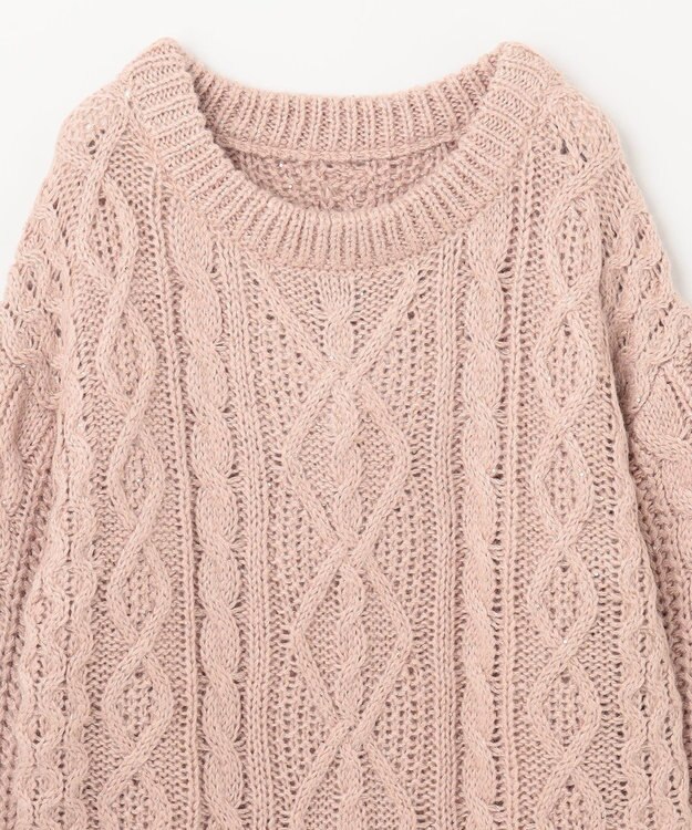 GRACE CONTINENTAL スパングルケーブルニット ピンク