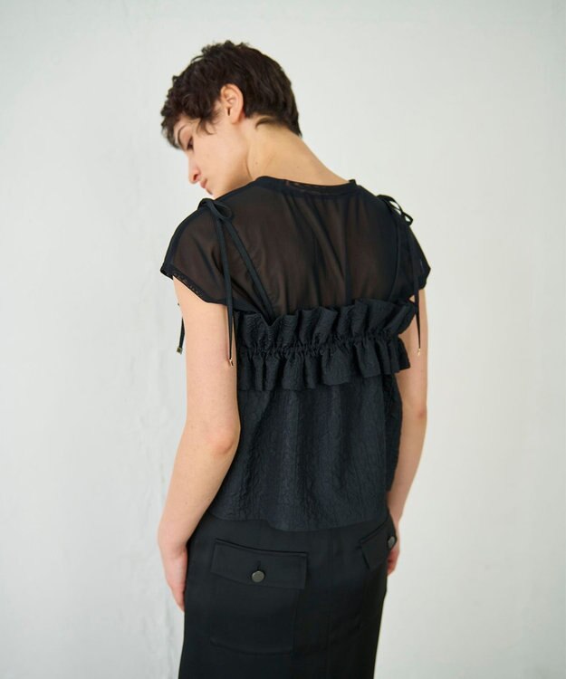 GRACE CONTINENTAL ビスチェチュールトップ ブラック