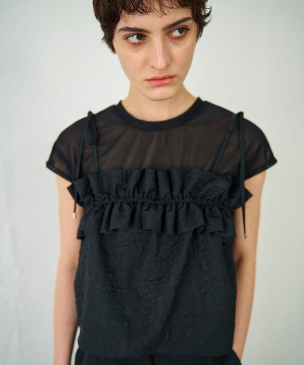 GRACE CONTINENTAL ビスチェチュールトップ ブラック