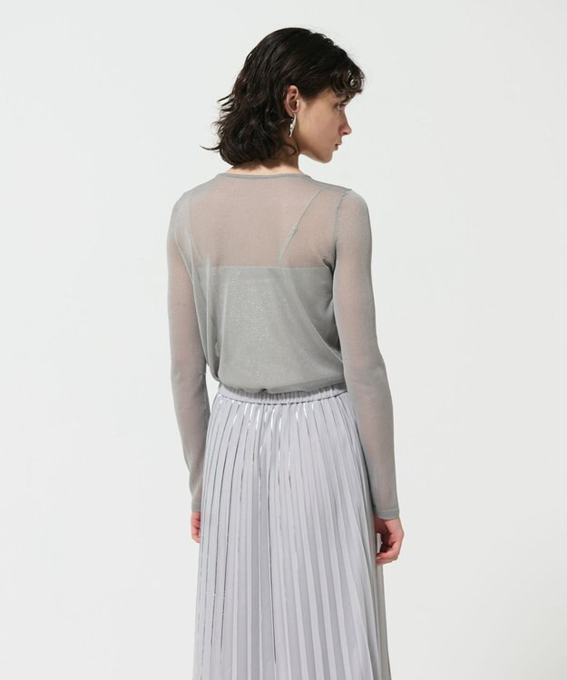 GRACE CONTINENTAL シアークルーニットトップ グレー