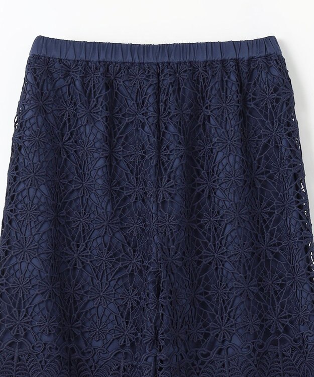 GRACE CONTINENTAL レースストレートパンツ ネイビー
