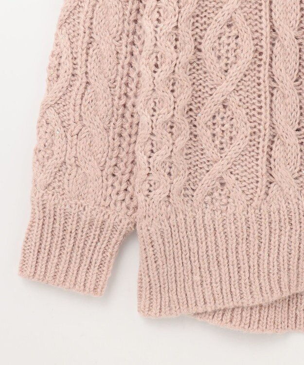 GRACE CONTINENTAL スパングルケーブルニット ピンク