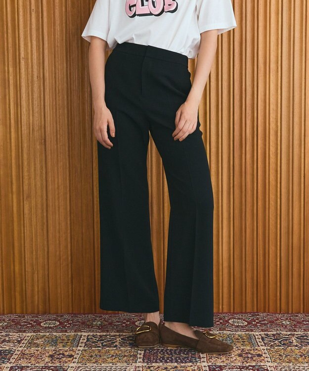 GRACE CONTINENTAL ダブルクロスストレートパンツ ブラック