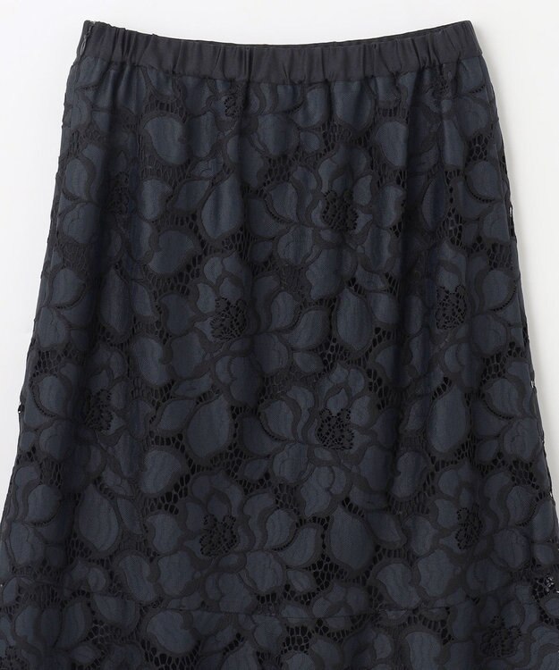 GRACE CONTINENTAL ローズレーススカート ネイビー