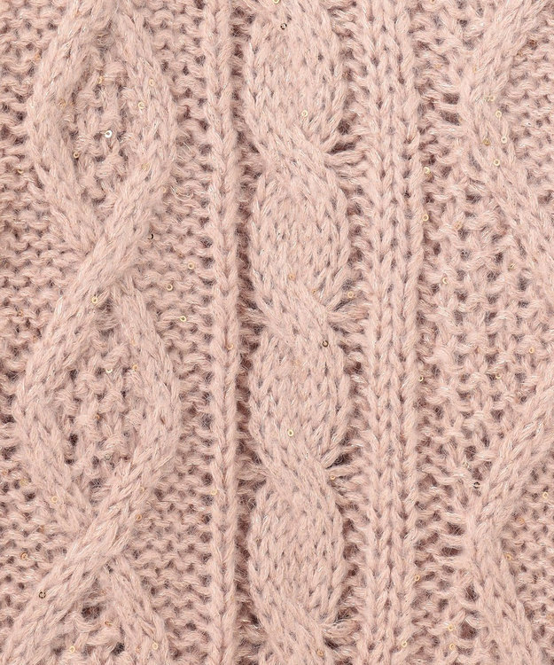 GRACE CONTINENTAL スパングルケーブルニット ピンク