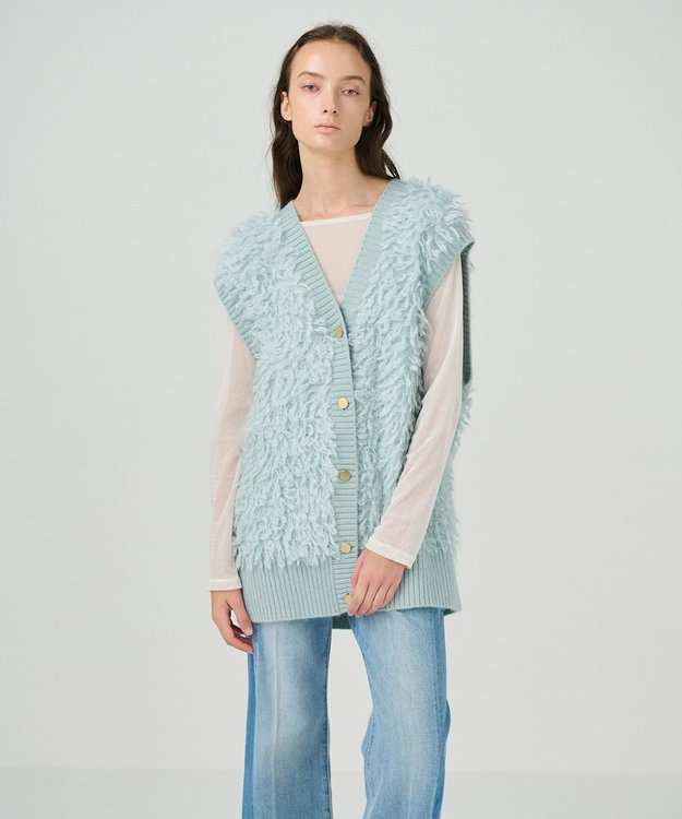 GRACE CONTINENTAL ループニットベスト ライトグリーン