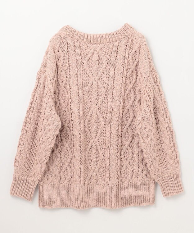 GRACE CONTINENTAL スパングルケーブルニット ピンク