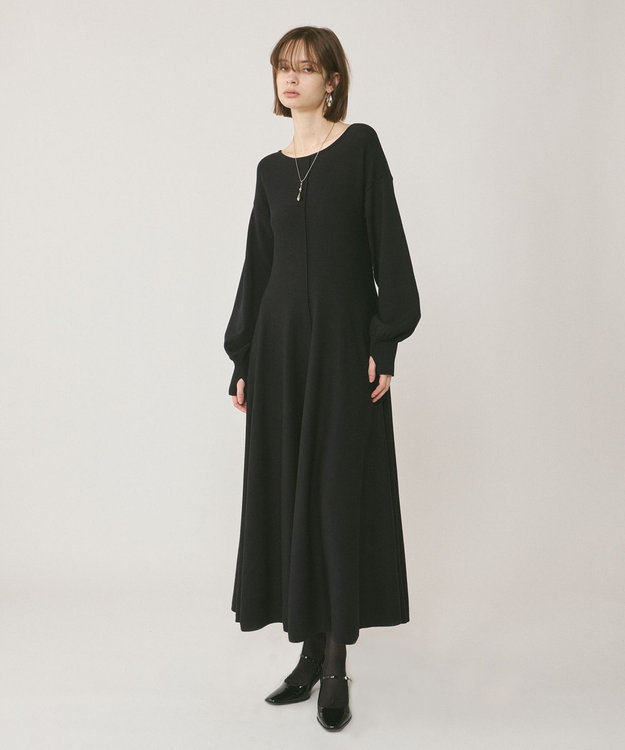 GRACE CONTINENTAL バックオープンニットワンピース ブラック