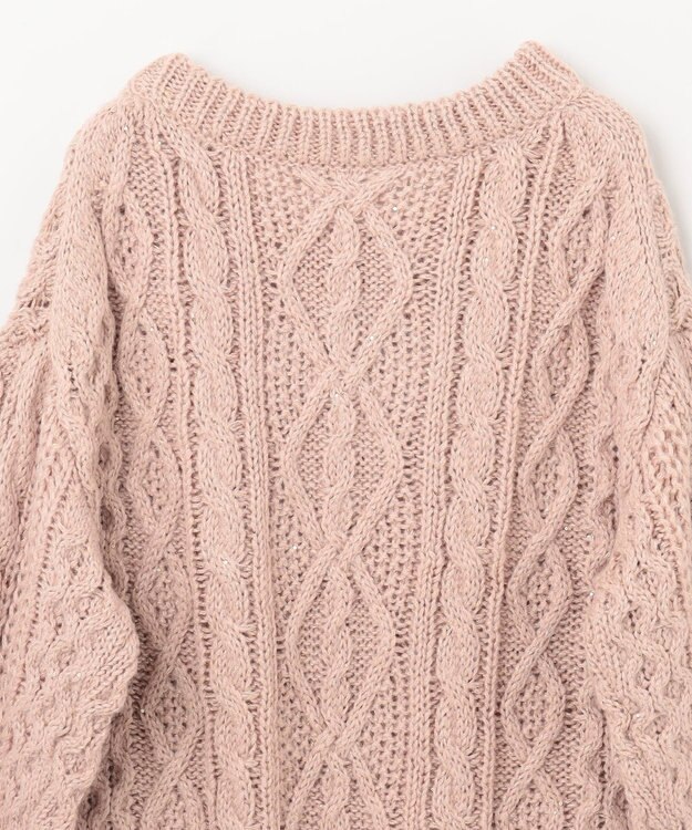 GRACE CONTINENTAL スパングルケーブルニット ピンク