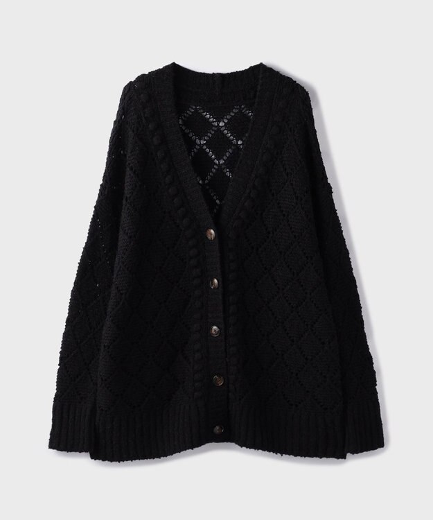 GRACE CONTINENTAL オーバーニットカーディガン ブラック