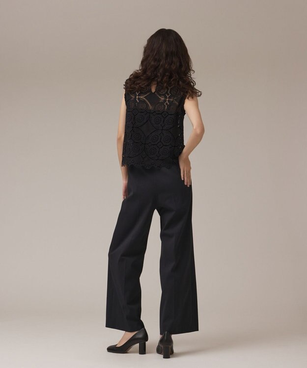 GRACE CONTINENTAL サークルレースノースリーブトップ ブラック