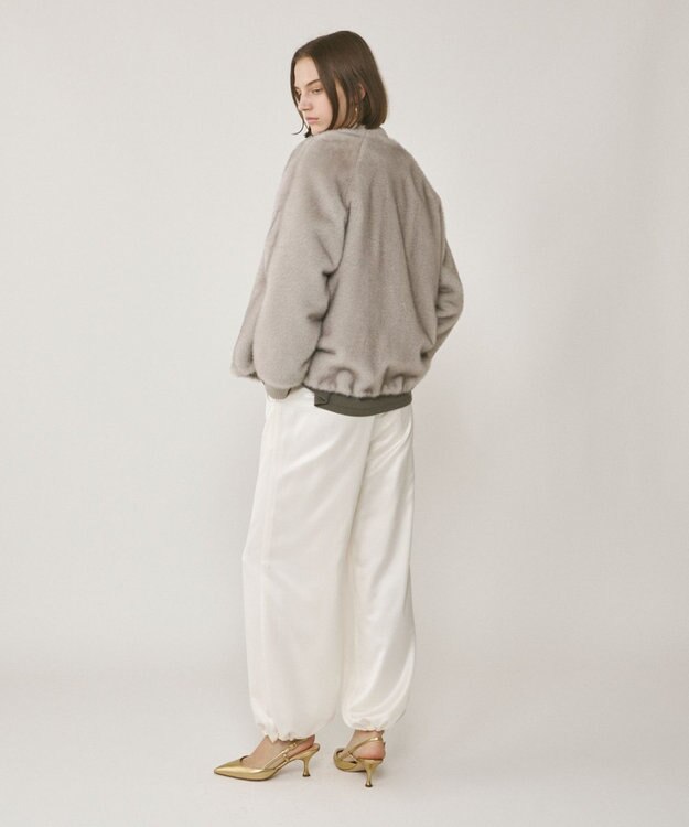 GRACE CONTINENTAL フェイクミンクファーブルゾン グレー