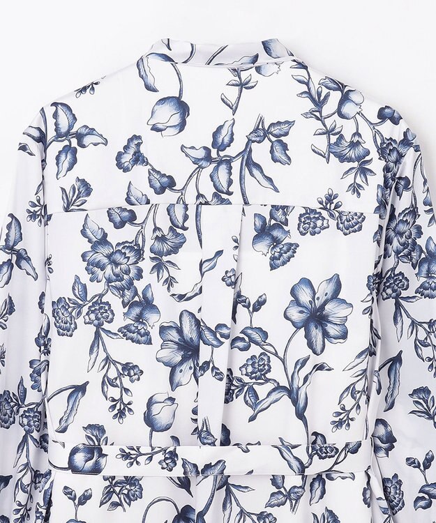 GRACE CONTINENTAL オリエンタルフラワープリントワンピース ホワイト