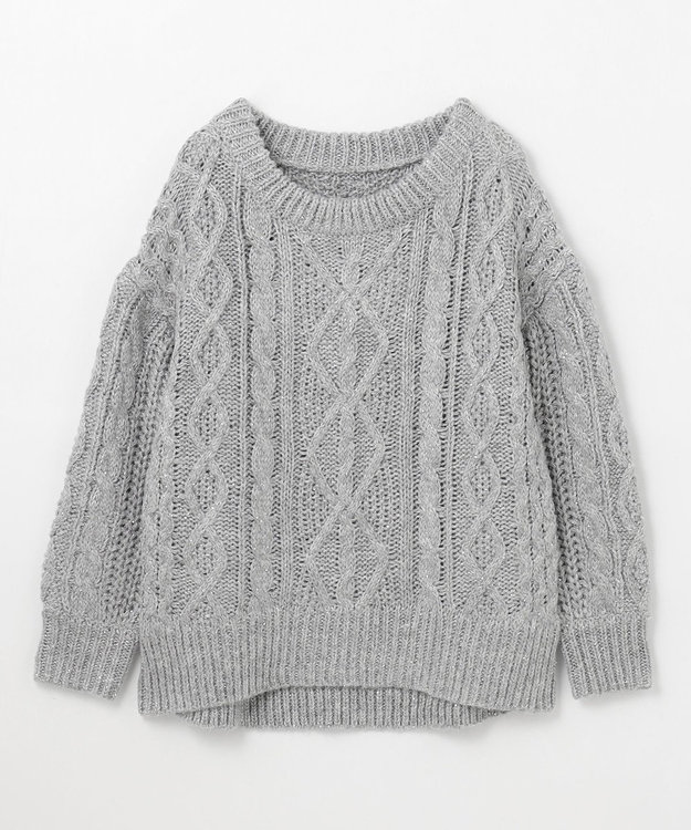 GRACE CONTINENTAL スパングルケーブルニット グレー