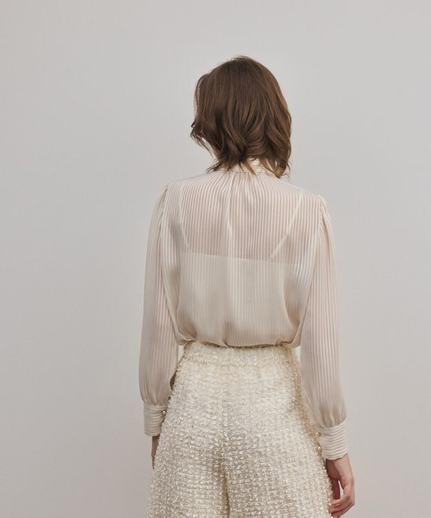 GRACE CONTINENTAL ストライプボウブラウス ベージュ