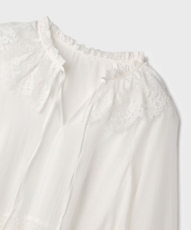 GRACE CONTINENTAL レースカラーチュニックブラウス ホワイト