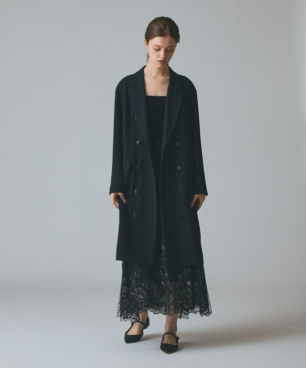GRACE CONTINENTAL オーバーサイズテーラーコート ブラック