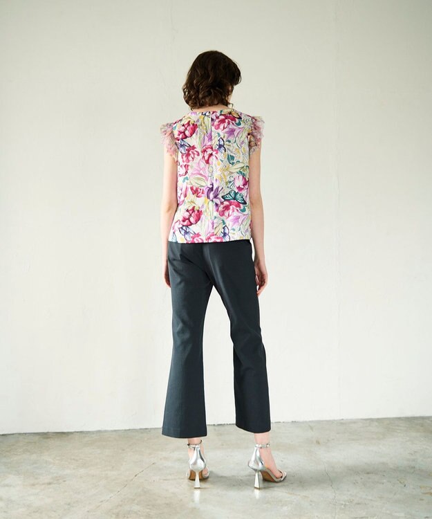 GRACE CONTINENTAL フラワーガーデンプリントトップ ピンク