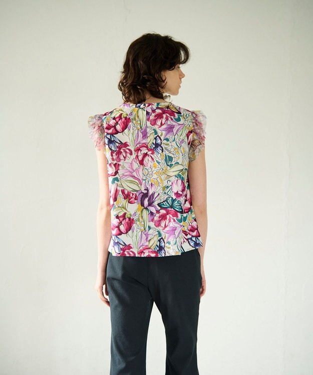 GRACE CONTINENTAL フラワーガーデンプリントトップ ピンク