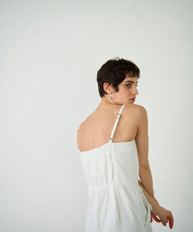 GRACE CONTINENTAL デニムサロペット ホワイト