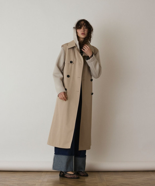 GRACE CONTINENTAL パーカーコンビトレンチ ベージュ