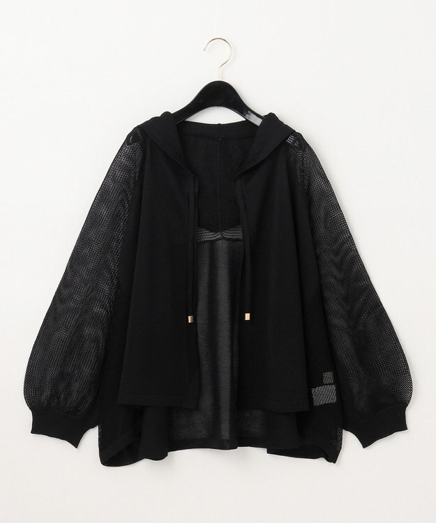 GRACE CONTINENTAL メッシュニットフーディー ブラック