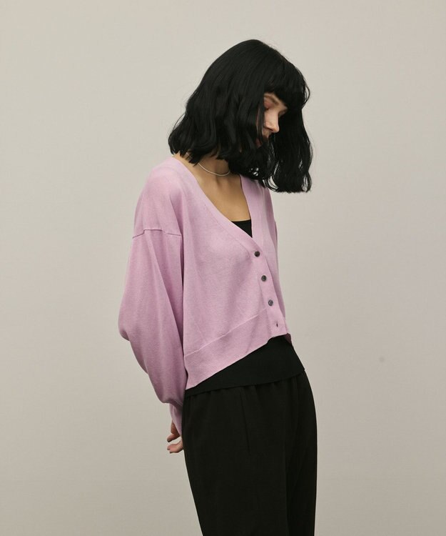 GRACE CONTINENTAL スリーブスリットニットカーディガン ピンク