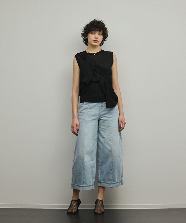GRACE CONTINENTAL レイヤードニットトップ ブラック