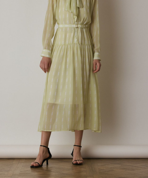 GRACE CONTINENTAL ハートストライプワンピース イエロー