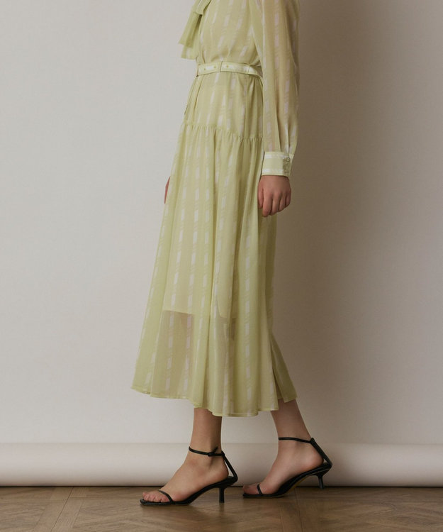 GRACE CONTINENTAL ハートストライプワンピース イエロー