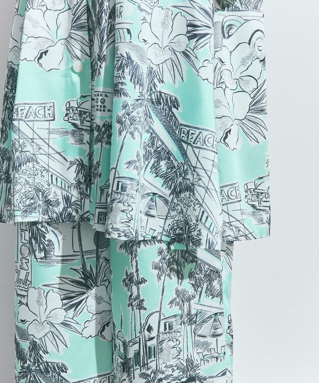 GRACE CONTINENTAL リゾートプリントイージーパンツ ミント