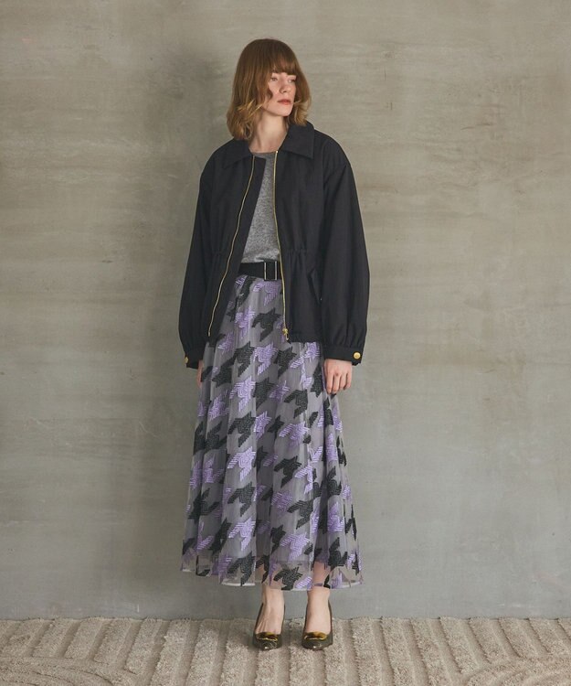 GRACE CONTINENTAL ナイロンパディングブルゾン ブラック