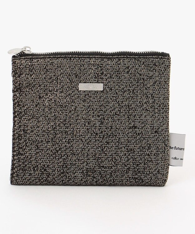 GRACE CONTINENTAL Fabricフラットポーチ-AW ゴールド