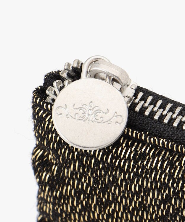 GRACE CONTINENTAL Fabricフラットポーチ-AW ゴールド