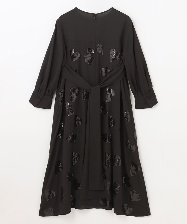 GRACE CONTINENTAL ハートスパンコールワンピース ブラック