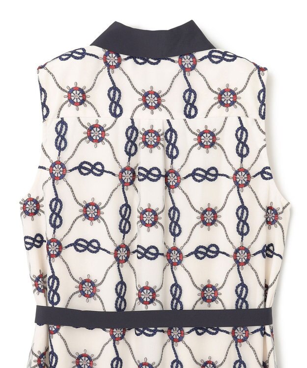 GRACE CONTINENTAL マリン刺繍チュールワンピース ホワイト