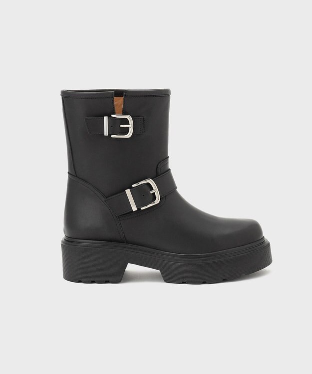 GRACE CONTINENTAL ANGERO　BERVICATO ベルトショートブーツ ブラック