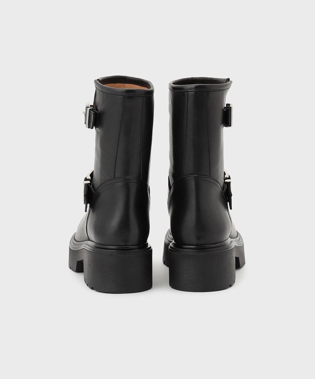 GRACE CONTINENTAL ANGERO　BERVICATO ベルトショートブーツ ブラック