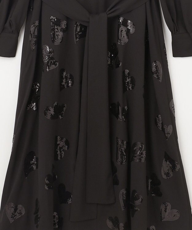 GRACE CONTINENTAL ハートスパンコールワンピース ブラック