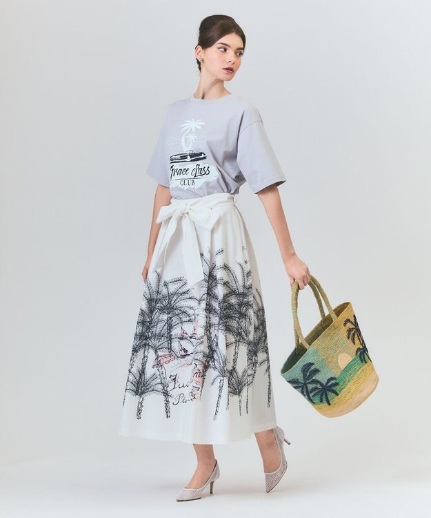 GRACE CONTINENTAL PALMYNALA カゴバッグ グリーン