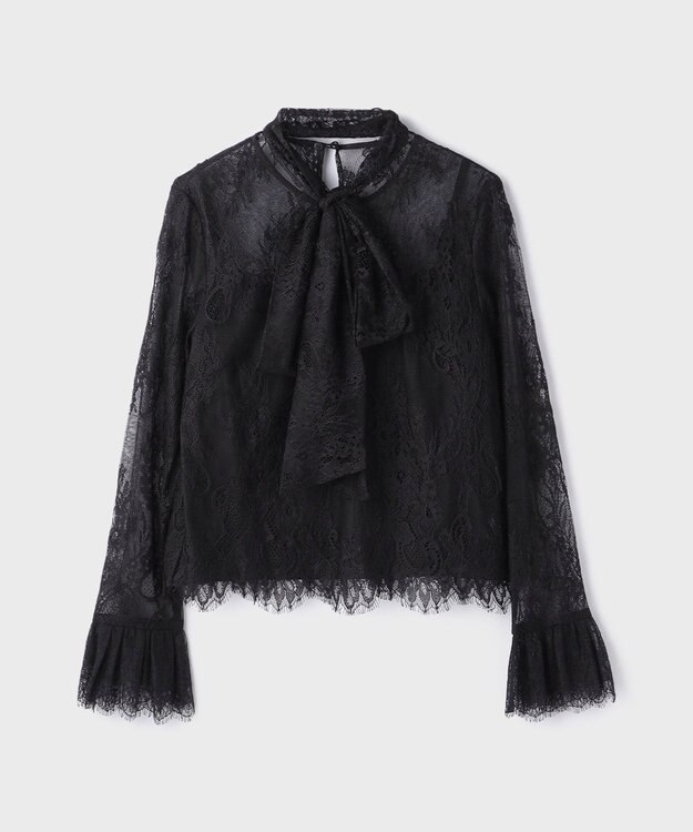 GRACE CONTINENTAL レースボウタイブラウス ブラック