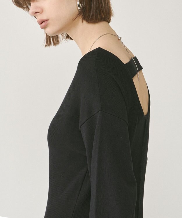 GRACE CONTINENTAL バックオープンニットワンピース ブラック