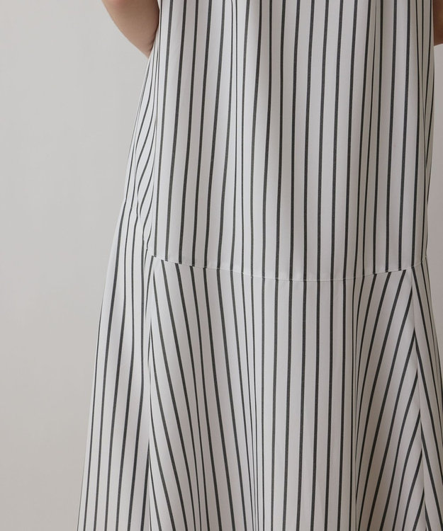 GRACE CONTINENTAL ストライプシャツワンピース ホワイト