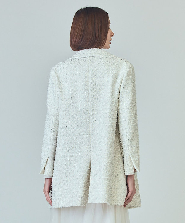 GRACE CONTINENTAL ツイードテーラードコート ホワイト