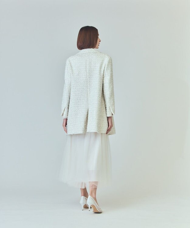GRACE CONTINENTAL ツイードテーラードコート ホワイト