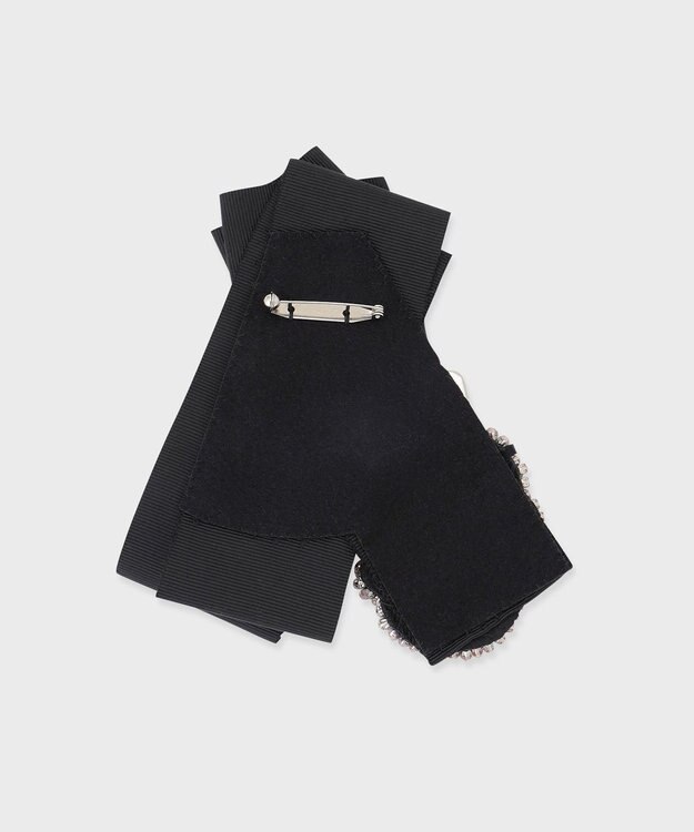 GRACE CONTINENTAL グログランブローチ ブラック