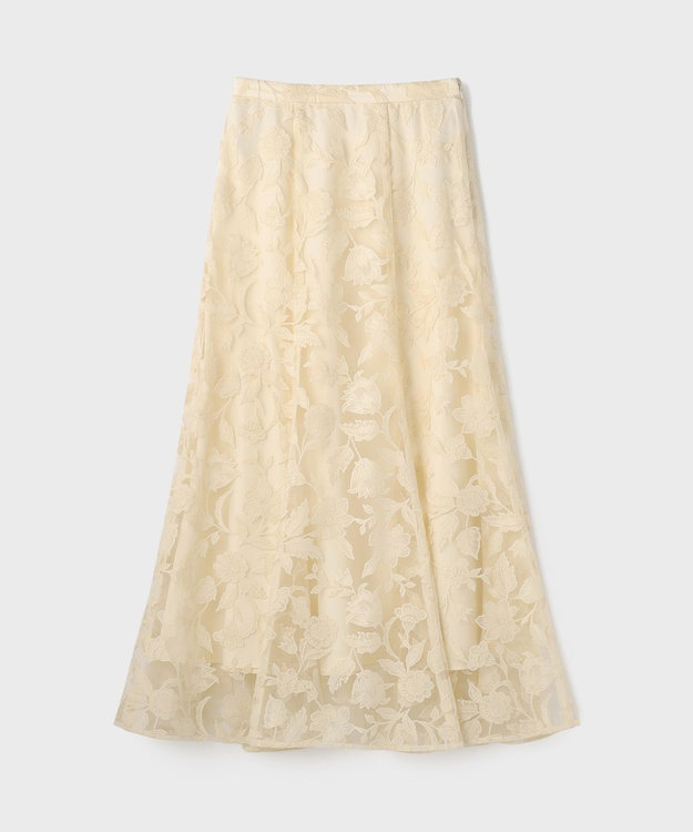 GRACE CONTINENTAL エンブロイダリーフレアスカート キナリ