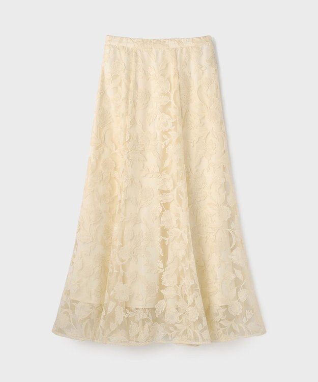 GRACE CONTINENTAL エンブロイダリーフレアスカート キナリ